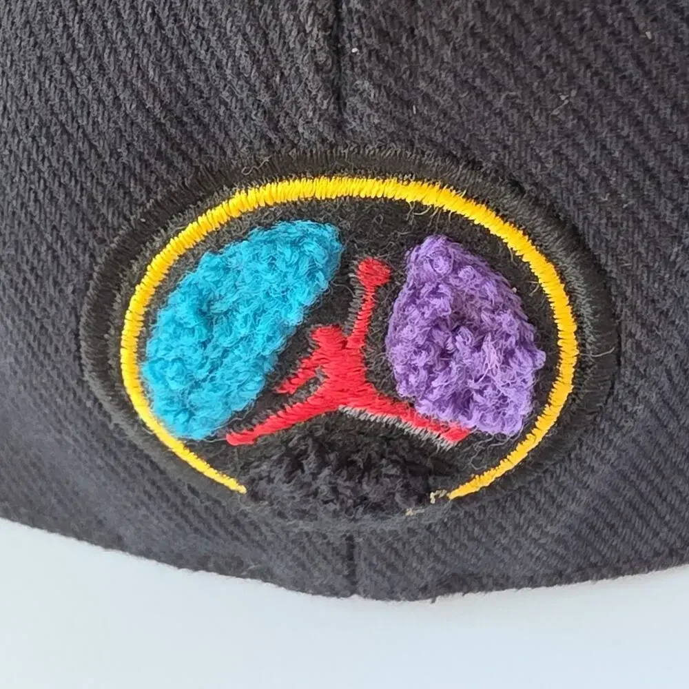 2004 Nike Air Jordan 23 Fitted Hat, Y2K, Black & Purple Cap Size 7 1/8